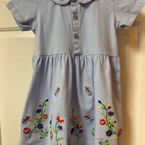 Embroidered Blue Kids Dress